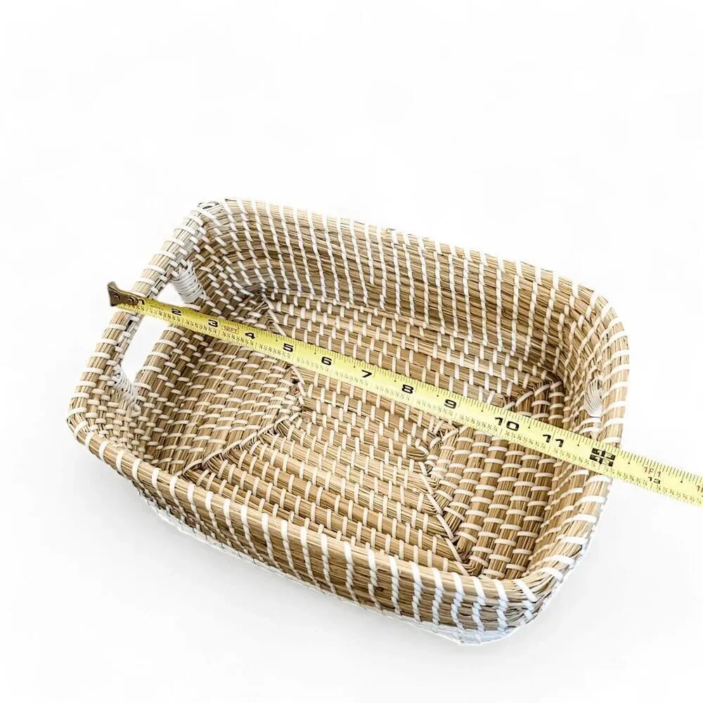 Set of 3 Brand New Seagrass Woven Rectangular Nesting Baskets